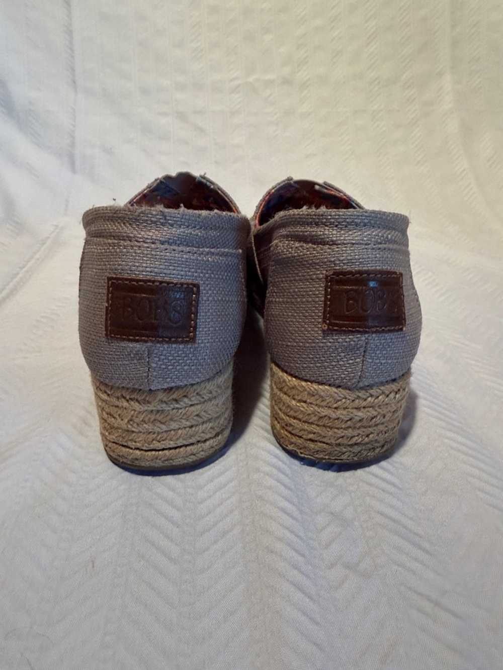Bobs from Skechers Taupe Canvas Slip-On Espadrilles - Casual Everyday Shoes. - Picture 5 of 9